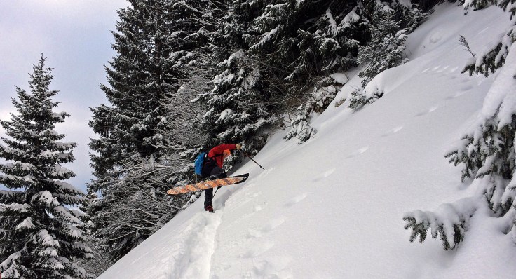 Spitzkehre mit dem Splitboard